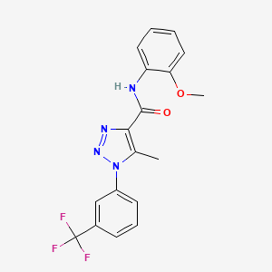 molecular formula C18H15F3N4O2 B6421778 N-(2-methoxyphenyl)-5-methyl-1-[3-(trifluoromethyl)phenyl]-1H-1,2,3-triazole-4-carboxamide CAS No. 878733-98-3