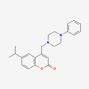 B6421808 4-[(4-phenylpiperazin-1-yl)methyl]-6-(propan-2-yl)-2H-chromen-2-one CAS No. 877783-58-9