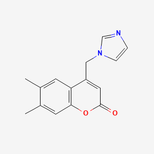 molecular formula C15H14N2O2 B6421811 4-[(1H-imidazol-1-yl)methyl]-6,7-dimethyl-2H-chromen-2-one CAS No. 899387-56-5
