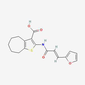 2-[(2E)-3-(furan-2-yl)prop-2-enamido]-4H,5H,6H,7H,8H-cyclohepta[b]thiophene-3-carboxylic acid