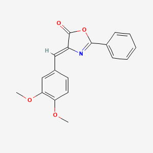 molecular formula C18H15NO4 B6421829 (4Z)-4-[(3,4-dimethoxyphenyl)methylidene]-2-phenyl-4,5-dihydro-1,3-oxazol-5-one CAS No. 5415-56-5