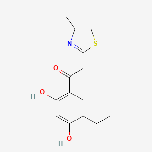 molecular formula C14H15NO3S B6421834 1-(5-ethyl-2,4-dihydroxyphenyl)-2-(4-methyl-1,3-thiazol-2-yl)ethan-1-one CAS No. 170466-78-1