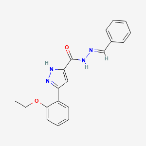 molecular formula C19H18N4O2 B6421878 3-(2-ethoxyphenyl)-N'-[(1E)-phenylmethylidene]-1H-pyrazole-5-carbohydrazide CAS No. 1284272-83-8