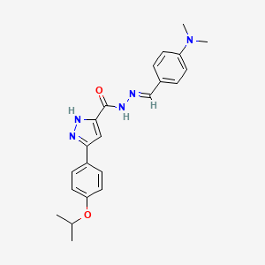 molecular formula C22H25N5O2 B6421886 N'-[(1E)-[4-(dimethylamino)phenyl]methylidene]-3-[4-(propan-2-yloxy)phenyl]-1H-pyrazole-5-carbohydrazide CAS No. 634894-72-7
