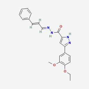 molecular formula C22H22N4O3 B6421905 3-(4-ethoxy-3-methoxyphenyl)-N'-[(1E,2E)-3-phenylprop-2-en-1-ylidene]-1H-pyrazole-5-carbohydrazide CAS No. 1285682-21-4