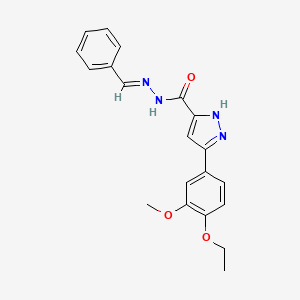 molecular formula C20H20N4O3 B6421911 3-(4-ethoxy-3-methoxyphenyl)-N'-[(1E)-phenylmethylidene]-1H-pyrazole-5-carbohydrazide CAS No. 1285541-14-1