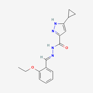 molecular formula C16H18N4O2 B6421916 3-cyclopropyl-N'-[(1E)-(2-ethoxyphenyl)methylidene]-1H-pyrazole-5-carbohydrazide CAS No. 1284269-00-6