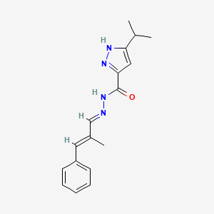 molecular formula C17H20N4O B6421921 N'-[(1E,2E)-2-methyl-3-phenylprop-2-en-1-ylidene]-3-(propan-2-yl)-1H-pyrazole-5-carbohydrazide CAS No. 1165796-37-1