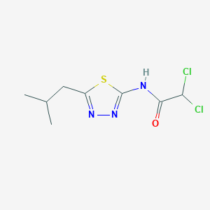 molecular formula C8H11Cl2N3OS B6421947 2,2-dichloro-N-[5-(2-methylpropyl)-1,3,4-thiadiazol-2-yl]acetamide CAS No. 15777-47-6