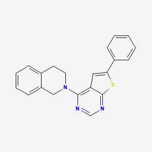 molecular formula C21H17N3S B6421953 2-{6-phenylthieno[2,3-d]pyrimidin-4-yl}-1,2,3,4-tetrahydroisoquinoline CAS No. 380455-12-9