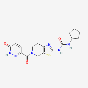 molecular formula C17H20N6O3S B6421976 1-cyclopentyl-3-[5-(6-oxo-1,6-dihydropyridazine-3-carbonyl)-4H,5H,6H,7H-[1,3]thiazolo[5,4-c]pyridin-2-yl]urea CAS No. 1396784-07-8