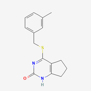 molecular formula C15H16N2OS B6421984 4-{[(3-methylphenyl)methyl]sulfanyl}-1H,2H,5H,6H,7H-cyclopenta[d]pyrimidin-2-one CAS No. 886948-91-0