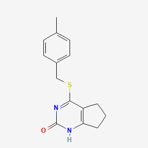molecular formula C15H16N2OS B6421988 4-{[(4-methylphenyl)methyl]sulfanyl}-1H,2H,5H,6H,7H-cyclopenta[d]pyrimidin-2-one CAS No. 898450-28-7
