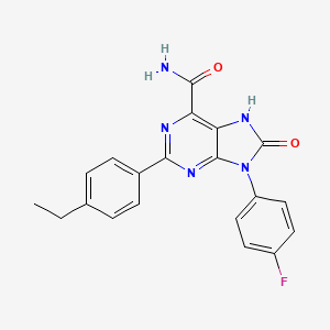 molecular formula C20H16FN5O2 B6421997 2-(4-ethylphenyl)-9-(4-fluorophenyl)-8-oxo-8,9-dihydro-7H-purine-6-carboxamide CAS No. 869068-93-9