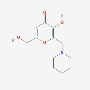 molecular formula C12H17NO4 B6421999 3-hydroxy-6-(hydroxymethyl)-2-[(piperidin-1-yl)methyl]-4H-pyran-4-one CAS No. 82647-26-5