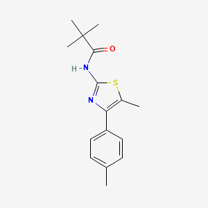 2,2-dimethyl-N-[5-methyl-4-(4-methylphenyl)-1,3-thiazol-2-yl]propanamide