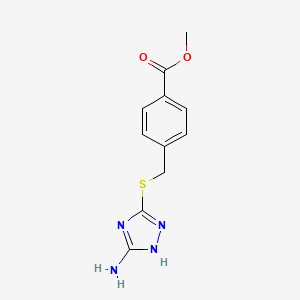 molecular formula C11H12N4O2S B6422017 methyl 4-{[(5-amino-4H-1,2,4-triazol-3-yl)sulfanyl]methyl}benzoate CAS No. 692749-88-5