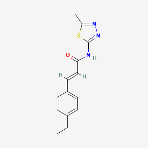 molecular formula C14H15N3OS B6422054 (2E)-3-(4-ethylphenyl)-N-(5-methyl-1,3,4-thiadiazol-2-yl)prop-2-enamide CAS No. 881933-34-2