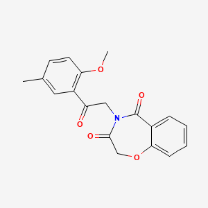 molecular formula C19H17NO5 B6422065 4-[2-(2-methoxy-5-methylphenyl)-2-oxoethyl]-2,3,4,5-tetrahydro-1,4-benzoxazepine-3,5-dione CAS No. 903186-56-1