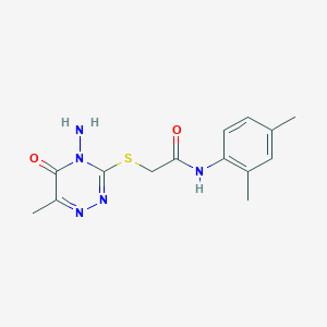 molecular formula C14H17N5O2S B6422072 2-[(4-amino-6-methyl-5-oxo-4,5-dihydro-1,2,4-triazin-3-yl)sulfanyl]-N-(2,4-dimethylphenyl)acetamide CAS No. 381716-93-4