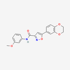molecular formula C19H16N2O5 B6422086 5-(2,3-dihydro-1,4-benzodioxin-6-yl)-N-(3-methoxyphenyl)-1,2-oxazole-3-carboxamide CAS No. 898508-22-0