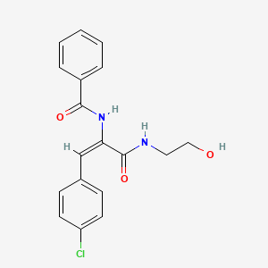molecular formula C18H17ClN2O3 B6422123 (2E)-3-(4-chlorophenyl)-N-(2-hydroxyethyl)-2-(phenylformamido)prop-2-enamide CAS No. 302821-77-8