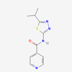 molecular formula C11H12N4OS B6422139 N-[5-(propan-2-yl)-1,3,4-thiadiazol-2-yl]pyridine-4-carboxamide CAS No. 59898-98-5
