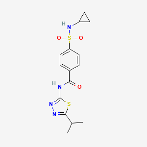 molecular formula C15H18N4O3S2 B6422142 4-(cyclopropylsulfamoyl)-N-[5-(propan-2-yl)-1,3,4-thiadiazol-2-yl]benzamide CAS No. 898656-62-7