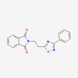 molecular formula C18H13N3O3 B6422146 2-[2-(3-phenyl-1,2,4-oxadiazol-5-yl)ethyl]-2,3-dihydro-1H-isoindole-1,3-dione CAS No. 182231-45-4