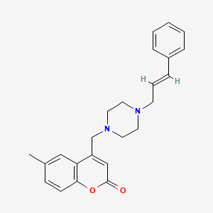 molecular formula C24H26N2O2 B6422150 6-methyl-4-({4-[(2E)-3-phenylprop-2-en-1-yl]piperazin-1-yl}methyl)-2H-chromen-2-one CAS No. 900297-76-9