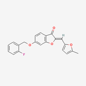 molecular formula C21H15FO4 B6422162 (2Z)-6-[(2-fluorophenyl)methoxy]-2-[(5-methylfuran-2-yl)methylidene]-2,3-dihydro-1-benzofuran-3-one CAS No. 622790-97-0