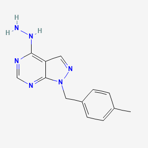 4-hydrazinyl-1-[(4-methylphenyl)methyl]-1H-pyrazolo[3,4-d]pyrimidine