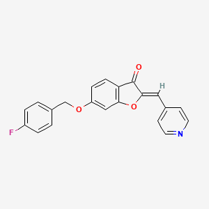molecular formula C21H14FNO3 B6422177 (2Z)-6-[(4-fluorophenyl)methoxy]-2-[(pyridin-4-yl)methylidene]-2,3-dihydro-1-benzofuran-3-one CAS No. 622791-36-0