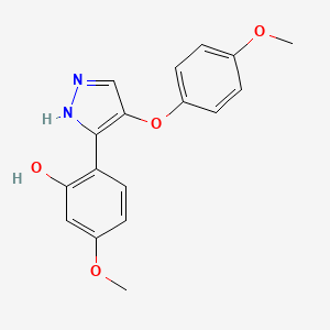 molecular formula C17H16N2O4 B6422190 5-methoxy-2-[4-(4-methoxyphenoxy)-1H-pyrazol-3-yl]phenol CAS No. 1009191-86-9