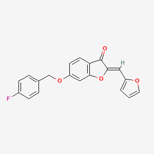 molecular formula C20H13FO4 B6422195 (2Z)-6-[(4-fluorophenyl)methoxy]-2-[(furan-2-yl)methylidene]-2,3-dihydro-1-benzofuran-3-one CAS No. 622791-09-7