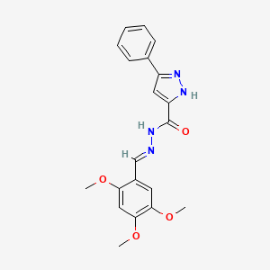 molecular formula C20H20N4O4 B6422202 3-phenyl-N'-[(1E)-(2,4,5-trimethoxyphenyl)methylidene]-1H-pyrazole-5-carbohydrazide CAS No. 636571-79-4