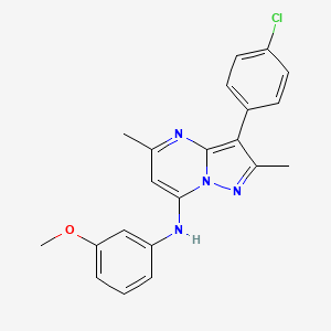 molecular formula C21H19ClN4O B6422212 3-(4-chlorophenyl)-N-(3-methoxyphenyl)-2,5-dimethylpyrazolo[1,5-a]pyrimidin-7-amine CAS No. 850801-10-4