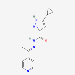 molecular formula C14H15N5O B6422245 3-cyclopropyl-N'-[(1E)-1-(pyridin-4-yl)ethylidene]-1H-pyrazole-5-carbohydrazide CAS No. 634884-24-5