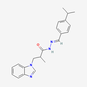 molecular formula C21H24N4O B6422253 3-(1H-1,3-benzodiazol-1-yl)-2-methyl-N'-[(1E)-[4-(propan-2-yl)phenyl]methylidene]propanehydrazide CAS No. 374630-43-0
