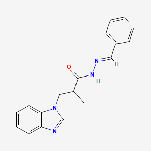 molecular formula C18H18N4O B6422258 3-(1H-1,3-benzodiazol-1-yl)-2-methyl-N'-[(1E)-phenylmethylidene]propanehydrazide CAS No. 518018-78-5