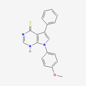 molecular formula C19H15N3OS B6422260 7-(4-methoxyphenyl)-5-phenyl-7H-pyrrolo[2,3-d]pyrimidine-4-thiol CAS No. 890091-07-3