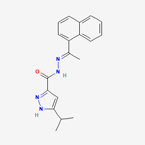 N'-[(1E)-1-(naphthalen-1-yl)ethylidene]-3-(propan-2-yl)-1H-pyrazole-5-carbohydrazide