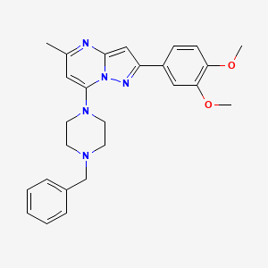 molecular formula C26H29N5O2 B6422280 1-benzyl-4-[2-(3,4-dimethoxyphenyl)-5-methylpyrazolo[1,5-a]pyrimidin-7-yl]piperazine CAS No. 950414-84-3