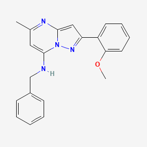 molecular formula C21H20N4O B6422290 N-benzyl-2-(2-methoxyphenyl)-5-methylpyrazolo[1,5-a]pyrimidin-7-amine CAS No. 950391-83-0