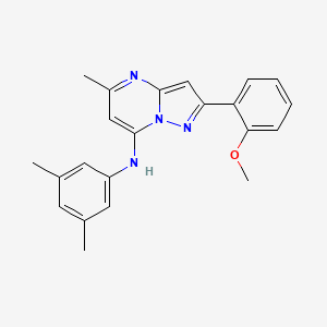molecular formula C22H22N4O B6422296 N-(3,5-dimethylphenyl)-2-(2-methoxyphenyl)-5-methylpyrazolo[1,5-a]pyrimidin-7-amine CAS No. 933251-25-3