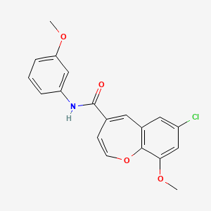 molecular formula C19H16ClNO4 B6422320 7-chloro-9-methoxy-N-(3-methoxyphenyl)-1-benzoxepine-4-carboxamide CAS No. 950381-23-4