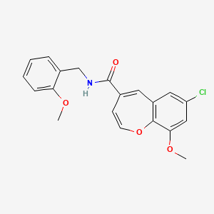 7-chloro-9-methoxy-N-[(2-methoxyphenyl)methyl]-1-benzoxepine-4-carboxamide