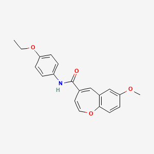 molecular formula C20H19NO4 B6422339 N-(4-ethoxyphenyl)-7-methoxy-1-benzoxepine-4-carboxamide CAS No. 950335-77-0