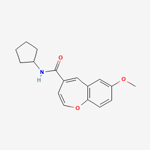 molecular formula C17H19NO3 B6422348 N-cyclopentyl-7-methoxy-1-benzoxepine-4-carboxamide CAS No. 950335-93-0