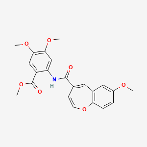 molecular formula C22H21NO7 B6422356 methyl 4,5-dimethoxy-2-(7-methoxy-1-benzoxepine-4-amido)benzoate CAS No. 950381-97-2